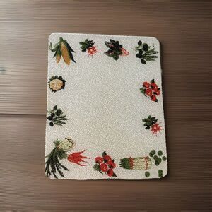 Vintage Vegetable‎ Glass Cutting Board 8x10